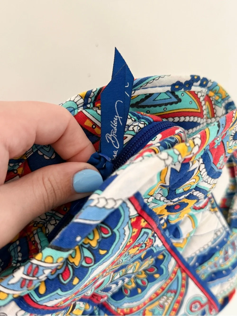 Vera Bradley Quilted Paisley Tote - Blue, Red & Yellow